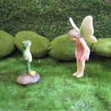 August Grove® Retha Princess Frog Prince 2 Piece Fairy Garden Set Resin/Plastic | 3 H x 2 W x 2 D in | Wayfair 633CCD2F557B4DAE9CBC09354D2B3FF4