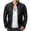 Red Bridge - Modern Real Leather, Cotton and Synthetic Leather Jacket for Men - Black