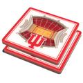 White Indiana Hoosiers 3D StadiumViews Coasters