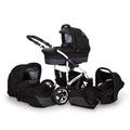 Lux4kids Pram Stroller 3in1 Buggy Baby Car seat Car seat All in one Larmax Black & Purple