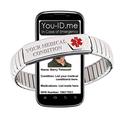Medical ID Bracelet, Engraved Medic Alert Wristband, Suit Man or Woman, Emergency Medical Identity, Smartphone Alert System, Stainless Steel (Silver 19cm Wrist)