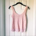 American Eagle Outfitters Tops | Ae Pink Lace Tank | Color: Pink | Size: S