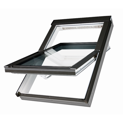 Dachfenster dreifach Verglasung aus Kunststoff Fakro PTP-V U5 und Eindeckrahmen - Uw: 0,95 W/m²K