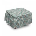 East Urban Home Circles Stripes Ottoman Slipcover Polyester in Gray/Green | 16 H x 38 W x 0.1 D in | Wayfair 45589A3ECB8B47BF882518406165E347