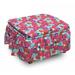 East Urban Home Box Cushion Ottoman Slipcover Polyester in Blue/Pink | 16 H x 38 W x 38 D in | Wayfair 7FE407F66D564025A7CC64F621804B50