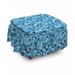 East Urban Home Box Cushion Ottoman Slipcover Polyester in Blue | 16 H x 38 W x 38 D in | Wayfair 80A030C02B0E49C8A65FD3846A2ED389