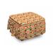 East Urban Home Dog Lover Paw Print 2 Piece Box Cushion Ottoman Slipcover Set Polyester in Brown | 16 H x 38 W x 0.1 D in | Wayfair