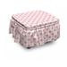 East Urban Home Fleur De Lis Lily Flower 2 Piece Box Cushion Ottoman Slipcover Set Polyester in Pink | 16 H x 38 W x 0.1 D in | Wayfair