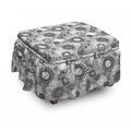 East Urban Home Garden Art Ottoman Slipcover Polyester in Gray | 16 H x 38 W x 0.1 D in | Wayfair 12CA5E7025124EB9A6543AF9C7CB98AE