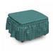 East Urban Home Box Cushion Ottoman Slipcover Polyester in Blue/Green/Pink | 16 H x 38 W x 38 D in | Wayfair 8E4D3A713FB54EDE8A37F1F4B3220D2A