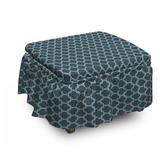 East Urban Home Box Cushion Ottoman Slipcover Polyester in Gray/Pink | 16 H x 38 W x 38 D in | Wayfair 25B54B6211424C4B932B27D6EF11395E