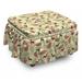 East Urban Home Deer Ornate Animal 2 Piece Box Cushion Ottoman Slipcover Set Polyester in Pink | 16 H x 38 W x 0.1 D in | Wayfair