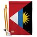 Breeze Decor Antigua & Barbuda Flags Of The World Nationality Impressions Decorative Vertical 2-Sided 28 x 40 in. Flag set in Blue/Red | Wayfair