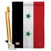 Breeze Decor Syria Flags Of The World Nationality Impressions Decorative Vertical 2-Sided 28 x 40 in. Flag set in Black/Gray/Red | Wayfair