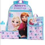 Disney Other | 5 Piece Backpack Set Lunch Bag Frozen | Color: Blue/Purple | Size: 16 In Backpacks