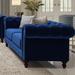 Willa Arlo™ Interiors Ashwin 90" Rolled Arm Chesterfield Sofa w/ Reversible Cushions in Blue | 30 H x 90 W x 42.5 D in | Wayfair