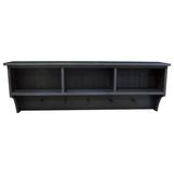 Winston Porter Taven Storage Shelf w/ Cubbies & Pegs Wood in Brown | 17 H x 50 W x 10.75 D in | Wayfair EFDB48A89B1A4FE397BC568E1E540AB6