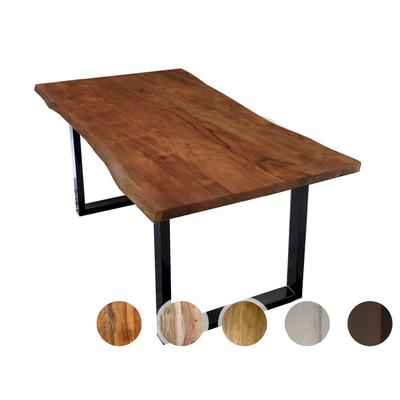 SIT Baumkante Massivholz Esstisch 26mm / 120x80 cm / natur / Metall schwarz Image