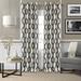 Ivy Bronx Clayburgh Geometric Room Darkening Grommet Single Curtain Panel Polyester/Linen in Black | 95 H in | Wayfair