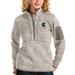 Women's Antigua Oatmeal Michigan State Spartans Fortune Half-Zip Pullover Sweater