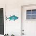 Designocracy Tuna Fish House Door Mailbox Address Number 1-Line Wall Mount Wood in Blue/Brown | Wayfair MA98548-18