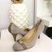 Coach Shoes | Coach Wanda Cream Grey Heel Size 9 | Color: Silver/Tan | Size: 9