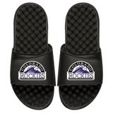 Youth ISlide Black Colorado Rockies Personalized Alternate Logo Slide Sandals