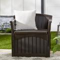 Suncast Outdoor Bench w/ 31 Gallon Storage Seat Plastic in Brown | 34 H x 26 W x 19 D in | Wayfair PB2600J