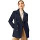 Allegra K Women's Peacoat Notched Lapel Double Breasted Long Sleeves Winter Coat Dark Navy Blue 12