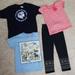 Disney Shirts & Tops | 4 Girls Shirts & Leggings | Color: Black/Blue | Size: 4g