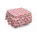 East Urban Home Valentines Flowers Valentines Day 2 Piece Box Cushion Ottoman Slipcover Set Polyester in Pink/Red | 16 H x 38 W x 0.1 D in | Wayfair