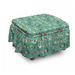 East Urban Home Dog Lover Abstract Dress 2 Piece Box Cushion Ottoman Slipcover Set Polyester in Green | 16 H x 38 W x 0.1 D in | Wayfair