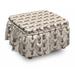 East Urban Home Deer Ornate 2 Piece Box Cushion Ottoman Slipcover Set Polyester | 16 H x 38 W x 0.1 D in | Wayfair B082E2D74E464B98A651B178FB58592C