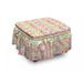 East Urban Home Boho African 2 Piece Box Cushion Ottoman Slipcover Set Polyester in Gray/Pink | 16 H x 38 W x 0.1 D in | Wayfair