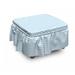 East Urban Home Harbour Stripe Wavy Soft Lines 2 Piece Box Cushion Ottoman Slipcover Set Polyester in Blue/Pink | 16 H x 38 W x 0.1 D in | Wayfair