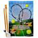 Breeze Decor Tennis Interests Sports Impressions 2-Sided Polyester 40 x 28 in. Flag set in Blue | 40 H x 28 W x 1 D in | Wayfair