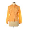 Long Sleeve Blouse: Orange Color Block Tops - Women's Size 9