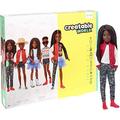 Creatable World GGG55 - Deluxe Charakter Puppen Set, individuell gestaltbare gender neutrale Puppe mit schwarzen, geflochtenen Haaren, Spielzeug ab 6 Jahren, Mehrfarbig