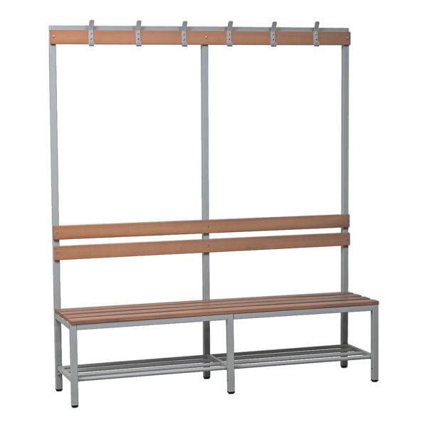 Gürkan Sitzbank 1,60 m, mit Hakenleiste-Garderobe grau, 160x189x40 cm Image