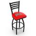 Holland Bar Stool NCAA Swivel 30" Bar Stool Upholstered/Metal in Black/Brown | 45 H x 18.5 W x 17 D in | Wayfair L01430UNevLV