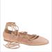 J. Crew Shoes | J Crew Lace-Up Gladiator Ballet Flats Blush Pink | Color: Pink/Tan | Size: 8