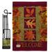 Breeze Decor 3 Fall Leaves Harvest & Autumn Impressions 2-Sided Burlap 19 x 13 in. Flag Set in Brown/Red | 18.5 H x 13 W x 1 D in | Wayfair