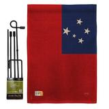 Breeze Decor Samoa the World Nationality Impressions 2-Sided Burlap 19 x 13 in. Flag Set in Blue/Red | 18.5 H x 13 W x 1 D in | Wayfair