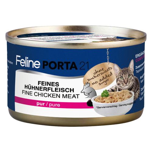 24 x 90g Hühnerfleisch pur Porta 21 Katzenfutter nass