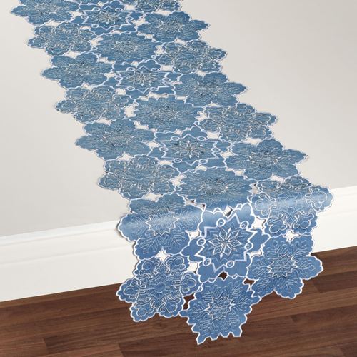 Snowfall Table Runner Celestial Blue 14 x 72, 14 x 72, Celestial Blue