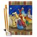 Breeze Decor Three Kings Nativity Impressions Decorative 2-Sided Polyester 40 x 28 in. Flag set in Blue/Brown | 40 H x 28 W x 1 D in | Wayfair