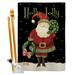 Breeze Decor Holly Jolly Santa Impressions Decorative 2-Sided Polyester 40 x 28 in. Flag Set in Black | 40 H x 28 W in | Wayfair