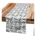 East Urban Home Geometric Table Runner Polyester in Black/Gray/White | 120 D in | Wayfair C6871B662DB845938F225609F741F760