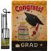 Breeze Decor Congrats Grad Special Occasion School & Education Impressions 2-Sided Polyester 19 x 13 in. Flag Set in Black/Brown | Wayfair