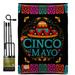 Breeze Decor Picado Cinco De Mayo Country & Primitive Southwest Impressions 2-Sided Polyester 19 x 13 in. Flag Set in Black/Red | Wayfair